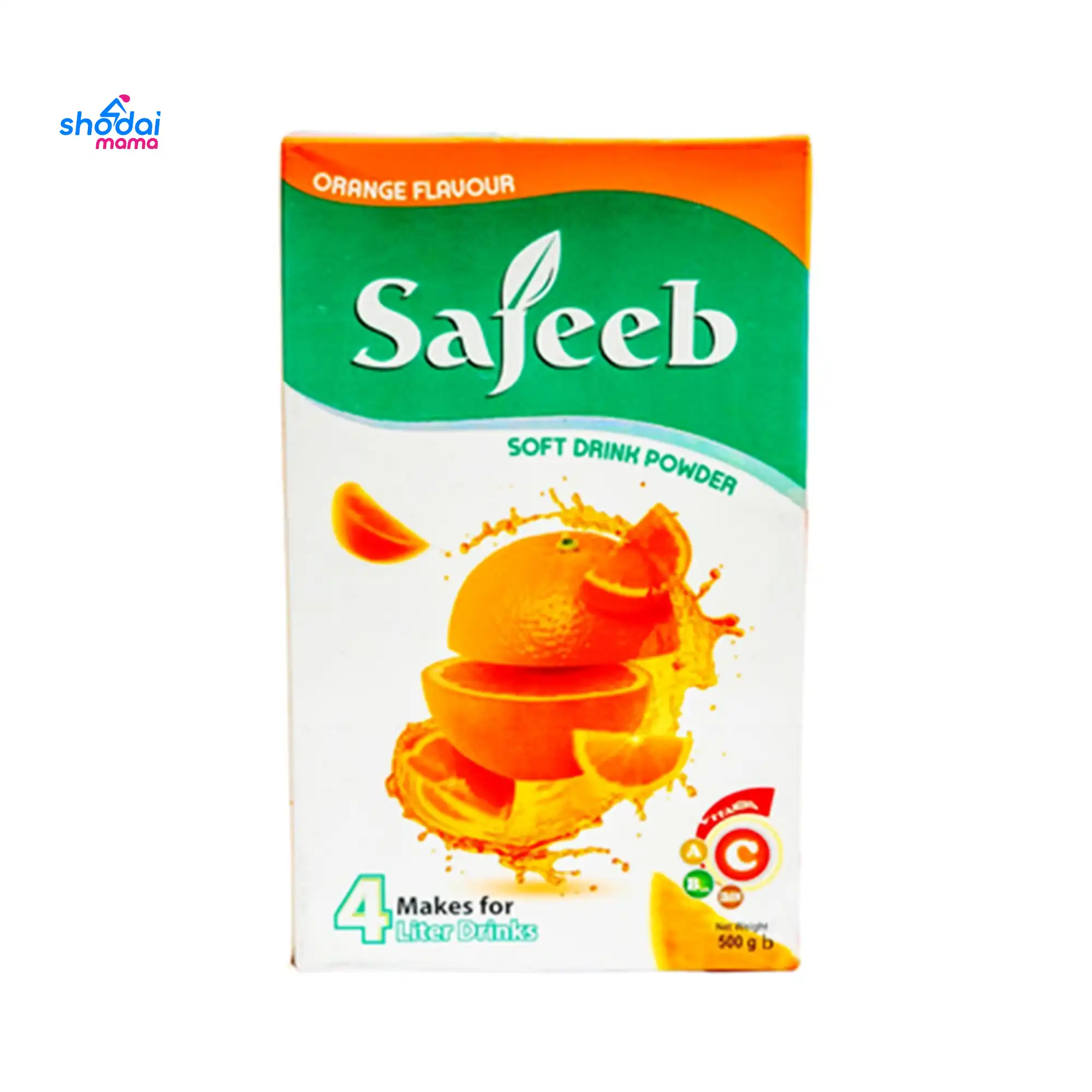 Sajeeb Soft Drink Powder (Orange Flavour) 500gm
